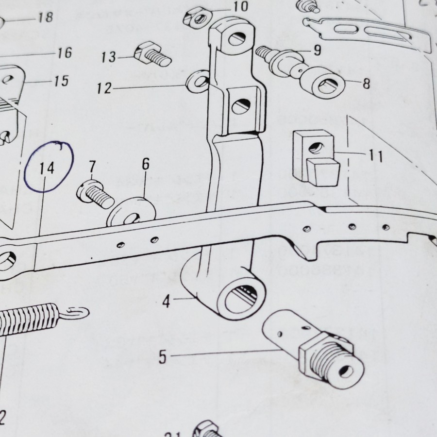 141466-001 Slide Block Mesin Lobang Kancing Brother LH4-B814