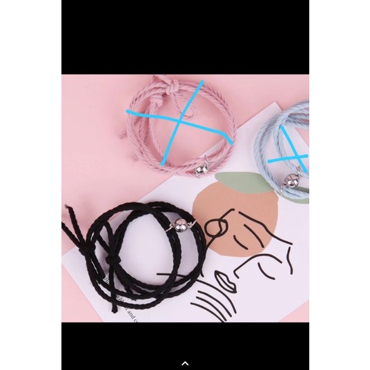 2 Buah Liontin Gelang Pasangan Magnet Kreatif / Anyaman Magnet Pasangan