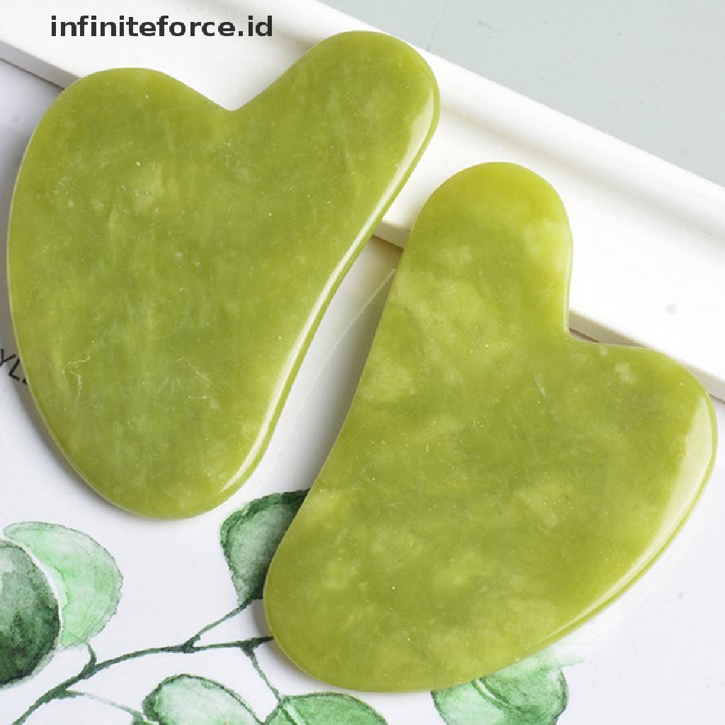 Infiniteforce.id 1PC Alat Pijat Gua Sha Giok Alami Untuk Perawatan Wajah / Tubuh