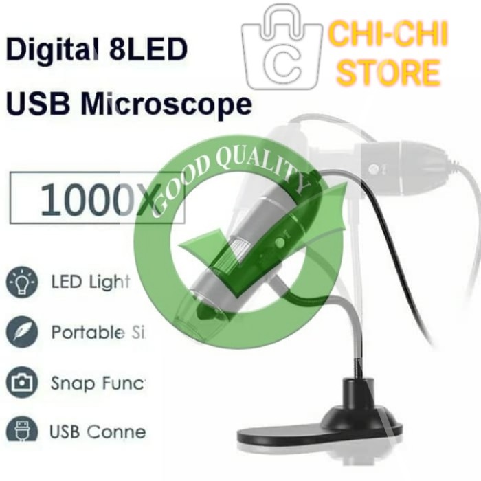 Microscope Digital 1000x 8 Led Zoom Endoscope Microskop Usb android pc
