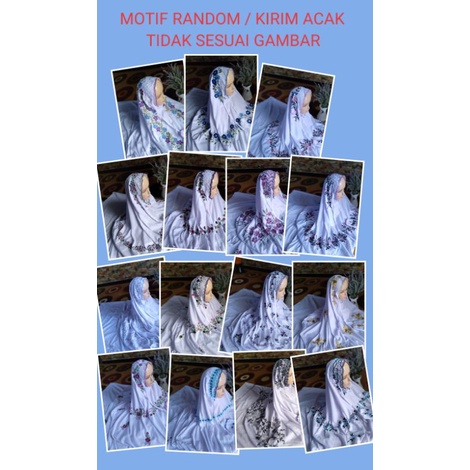 MOTIF RANDOM / BIG SALE / MUKENA TERUSAN DEWASA / MOTIF ACAK / POLINO Lajuran Mukena Terusan Bordir 