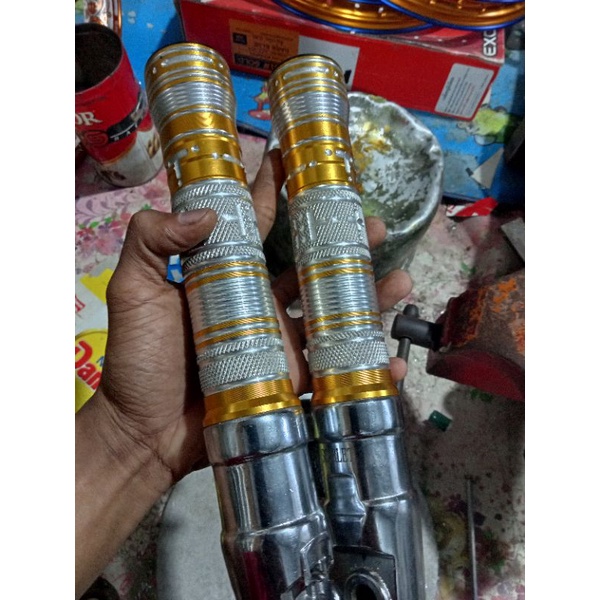bottom shock vixion variasi bubut cartel + slot