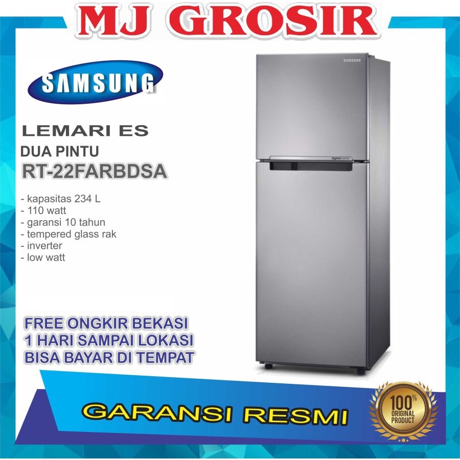 KULKAS SAMSUNG RT 22FARBDSA LEMARI ES 2 PINTU RT 22 FAR DIGITAL INVERTER