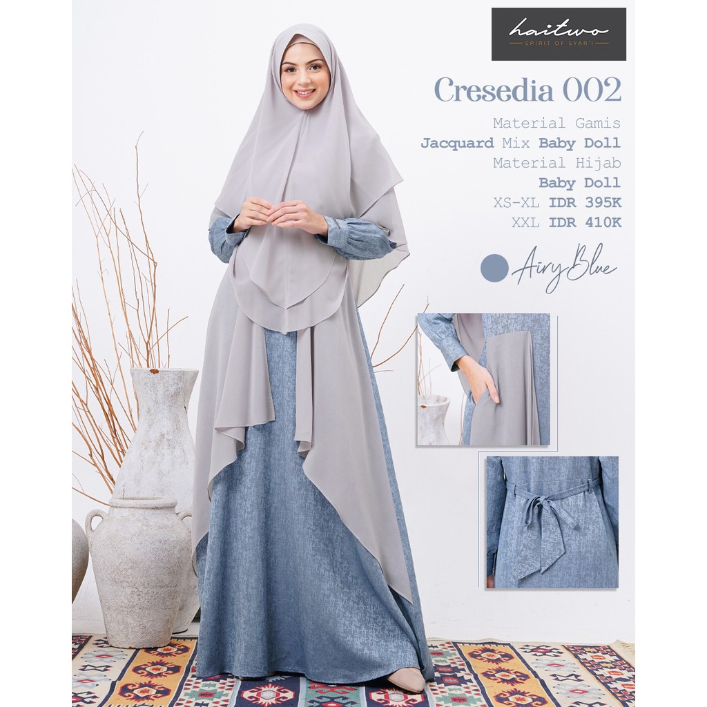 Gamis HaiTwo Cresedia 002 Set Hijab