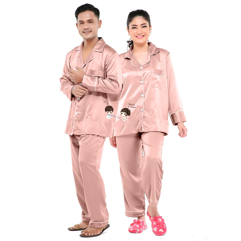 Zavyn Piyama Satin Couple Long Sleeve You Are Mine