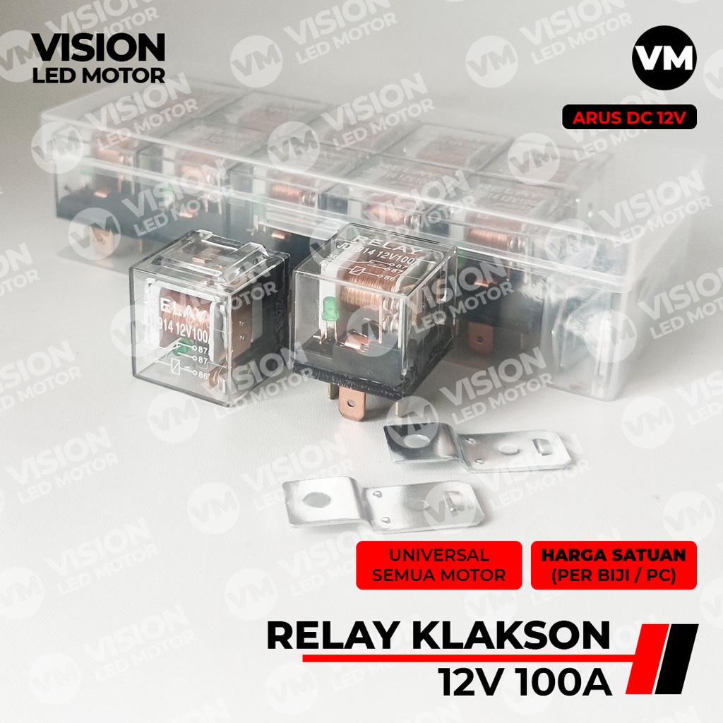 [WERACE] RELAY KLAKSON LAMPU TEMBAK SOROT LED ALARM MOBIL MOTOR 4 KAKI 12V 100A