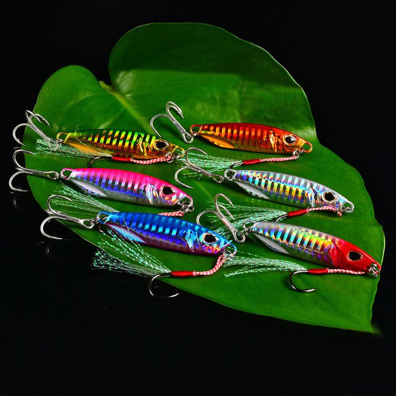 Umpan pancing metal jig + treble + asist hook fishing lure jigging 7g 10g 15g 20g 30g ultralight DUO