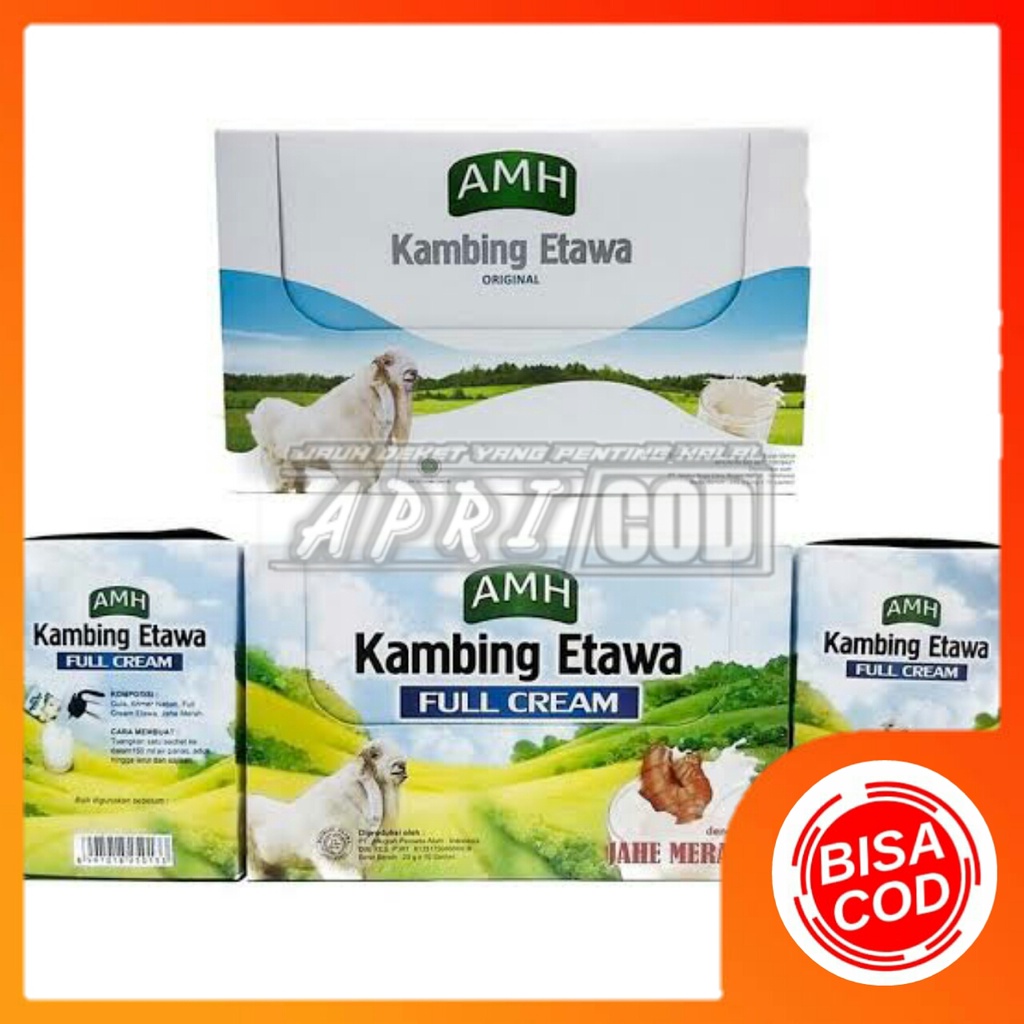 

Susu Kambing Etawa AMH Rasa Vanila Jahe merah Rasa Original Isi 10 Sachet Murah