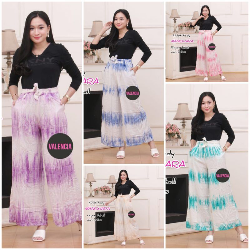 CELANA KULOT ABSTRAK TIE DYE MANOHARA EXCLUSIVE / HIGHWAIST CULLOTTE TIE DYE / CELANA PANJANG  KULOT