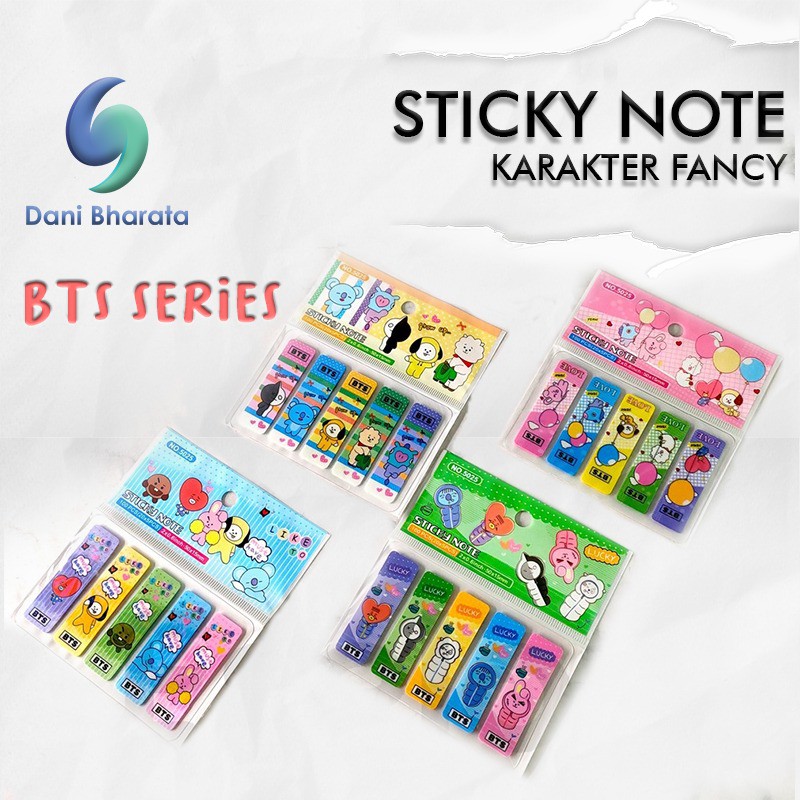 STICK NOTE / PEMBATAS BUKU KARAKTER BAHAN PLASTIK – KARAKTER BTS