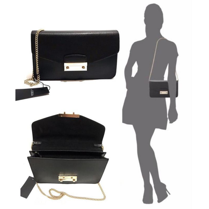 tas furla julia pochette shoulder bag large black