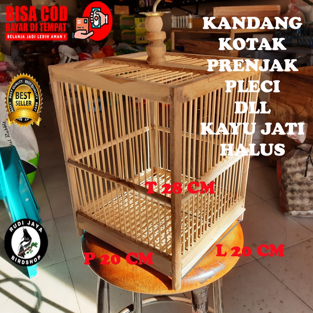 SANGKAR KECIL KOTAK KAYU PERSEGI 20X20 UNTUK KANDANG BURUNG KECIL PLECI SIRTU PRENJAK GLATIK SOGON