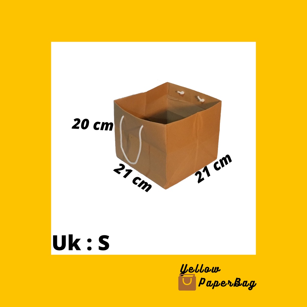 

Paper Bag Coklat Polos // Tas Kertas Coklat Polos Ukuran Size: S (21X21X20 CM), 1 Lusin = 12 Pcs