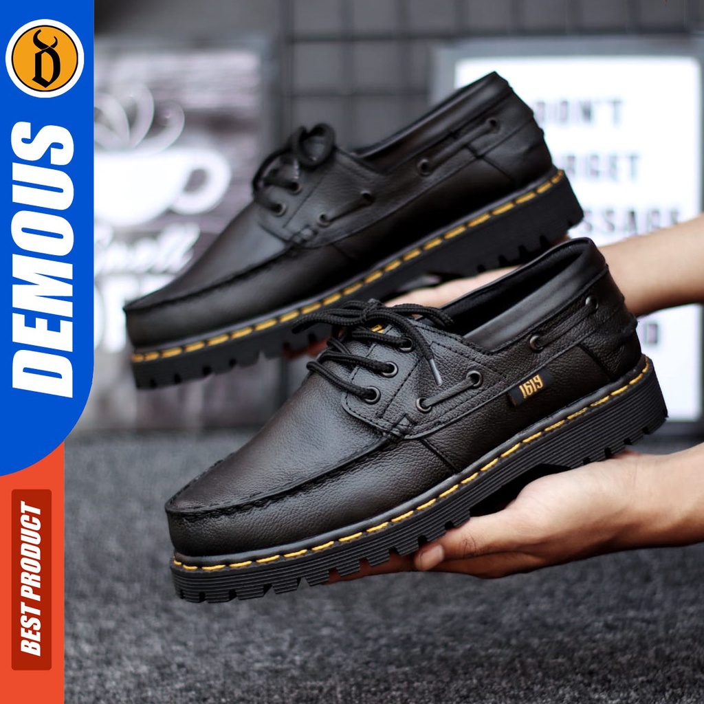 DEMOUS Kilua - Sepatu Formal Pantofel Zapato Kulit Asli Docmart Low Boots Kerja Pria