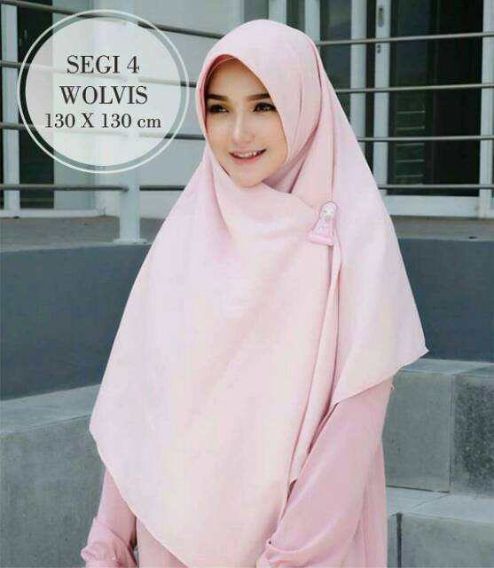 Jilbab/hijab 130x130 segiempat wolfis | square wolfis | wolfis segi empat khimar jumbo syari-3