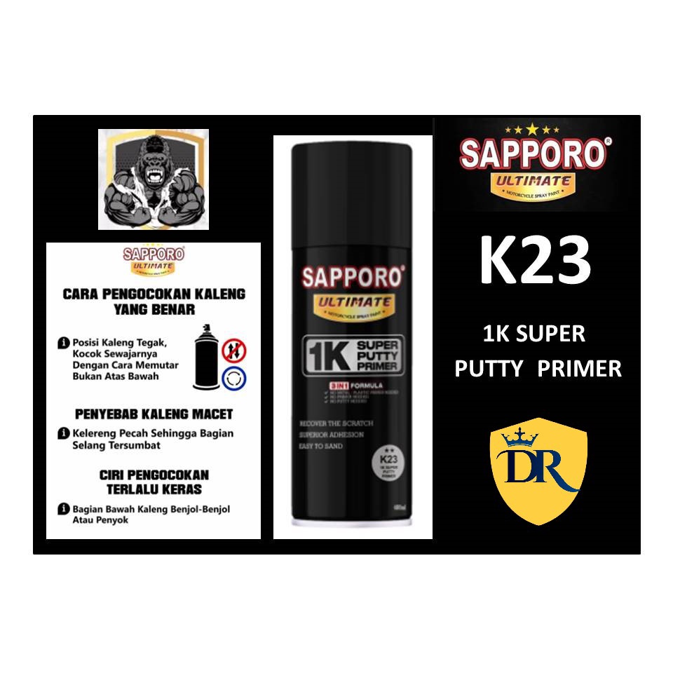 Sapporo Ultimate K23 1K Super Putty Primer / cat semprot Sapporo spray