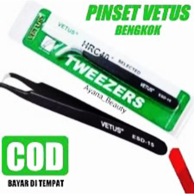 PINSET VETUS ESD 15 TWEEZERS  UJUNG BENGKOK