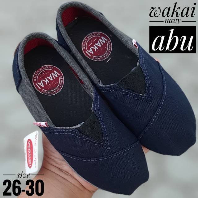 Sepatu slip on baby kids WAKAI size 21-25