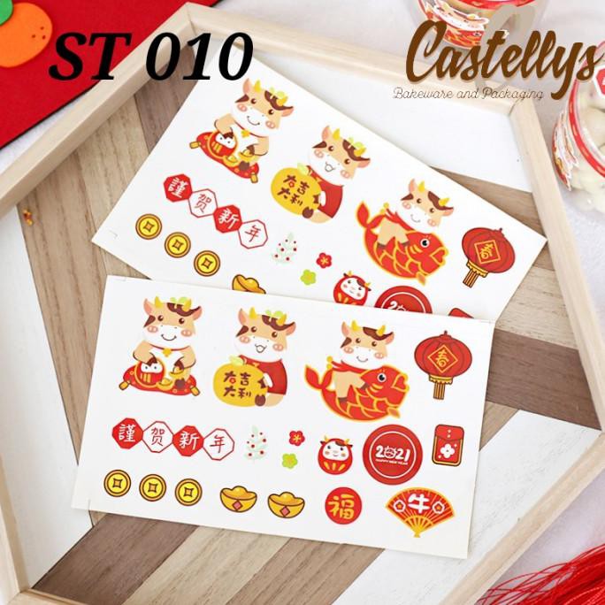 

siap kirim] Sticker Stiker ST 010 Label Hampers Packaging Kue Imlek Sincia CNY