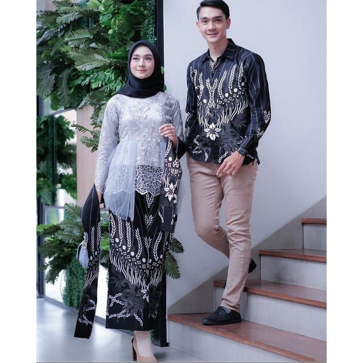 ( ORI ) kebaya batik couple annisa GRATIS JILBAB kebaya modern kebaya wisuda kebaya tunangan lamaran