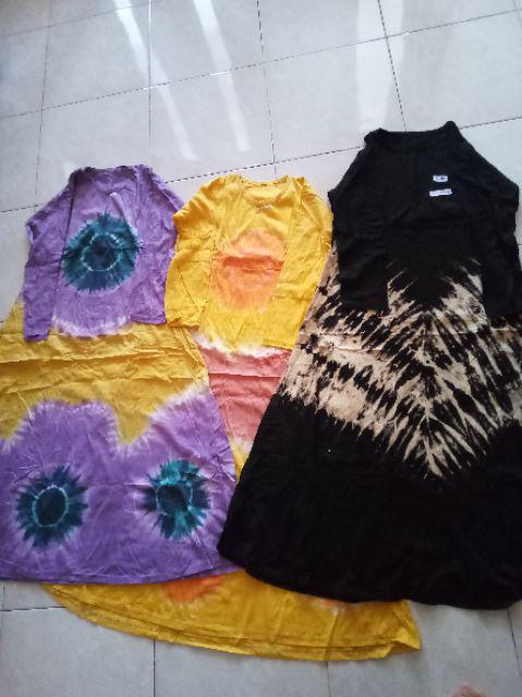 Bisa Pilih Motif Masayu Gamis Kaos Pelangi Tiedye Batik Payung Jumbo Syari