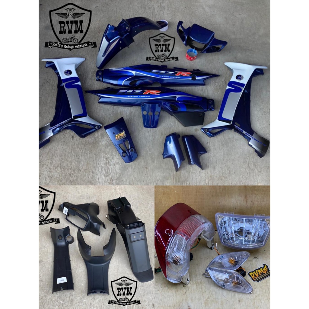 Body Yamaha Fiz r caltex biru Cover Body halus body kasar set lampu Fizr striping Caltex Biru Putih