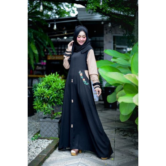 GAMIS BORDIR ARINI ITYCREPE PREMIUM MODEL SAKU KOMBINASI TERLARIS MURAH