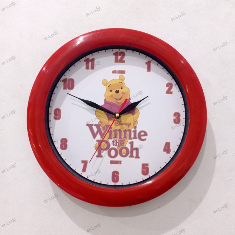 Jam dinding rlodji / seventime /ogana / 7time / 7 time diameter 30cm winnie the pooh
