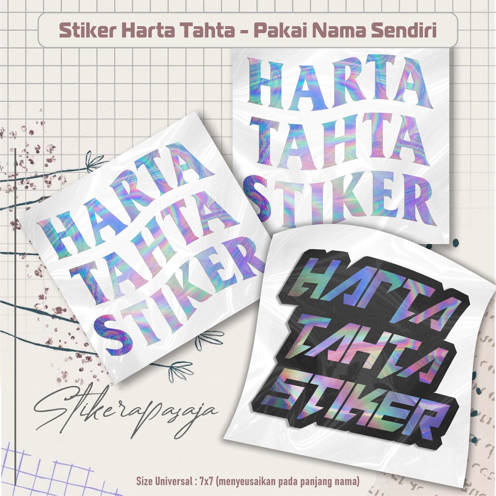 

STIKER HARTA TAHTA / STIKER VIRAL TIKTOK bisa Custom