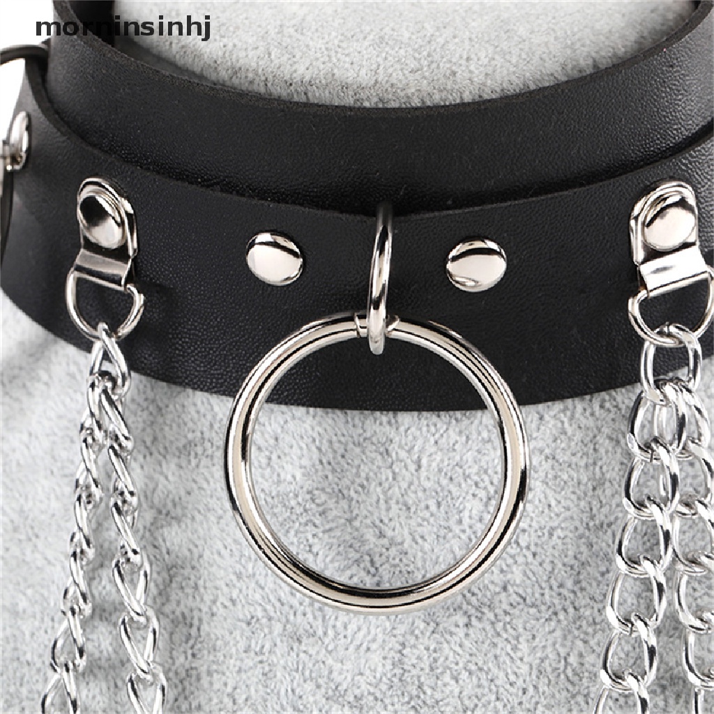 Mor Kalung Choker Punk Gothic Flexible Adjustable Bahan Kulit Pu Untuk Wanita