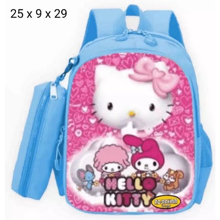 Mochillastore -Tas Sekolah TK - SD Anak-anak Perempuan Ransel Tali Antihilang Kartun HelloKitty Ransel Tas  2 in 1 Tas COD Termurah