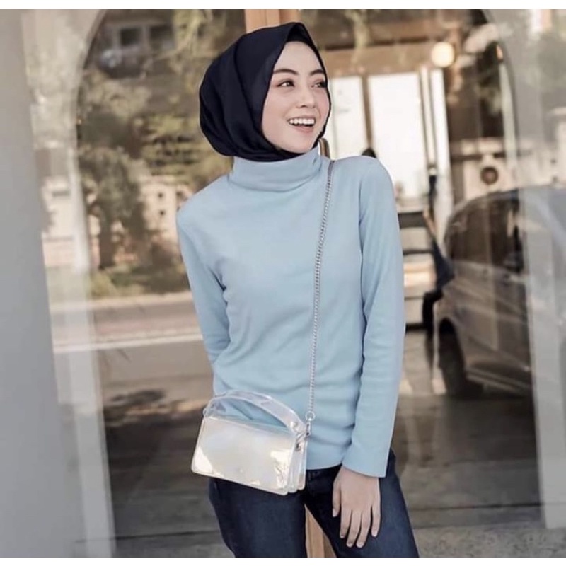 Rib Turtleneck  Wanita Leher Tinggi Rib SUPER / Tshirt kaos Kerah tinggi Turtleneck Cowo &amp; Cewe