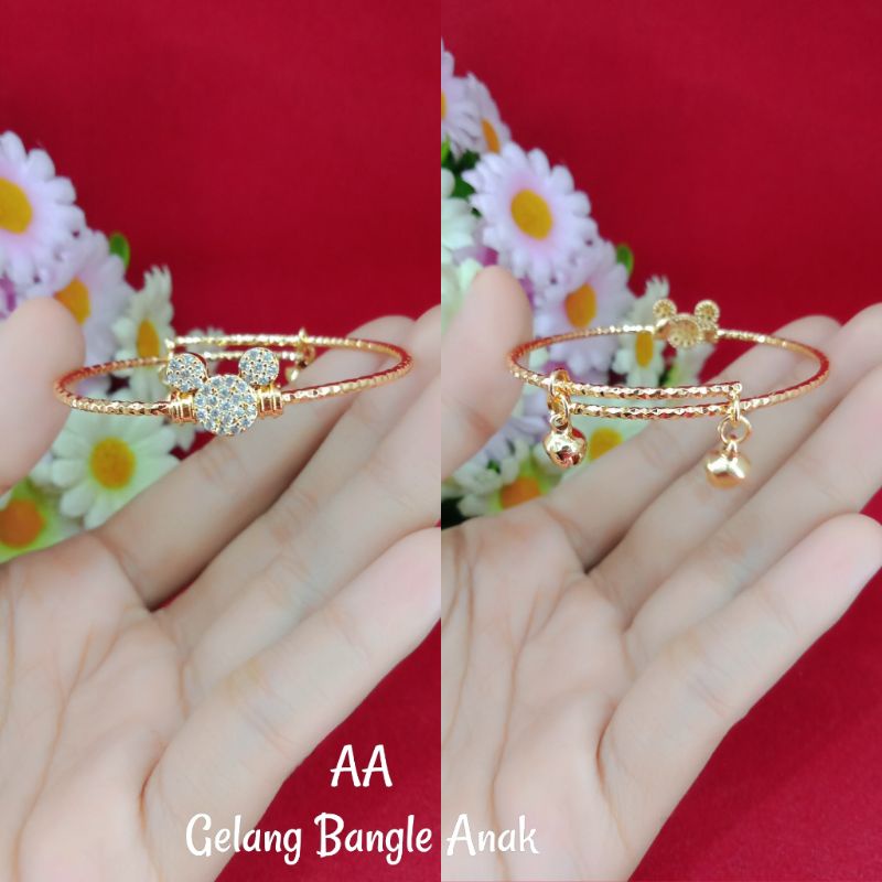 GELANG ANAK KARAKTER/GELANG ANAK MICKEY/GELANG BENGLE/GELANG SILVER/GELANG ANAK GOLD/PERHIASAN ANAK/