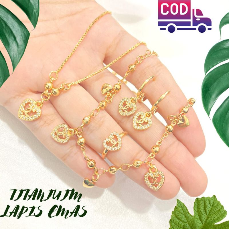 perhiasan satu set anak set perhiasan anak Lapis Emas