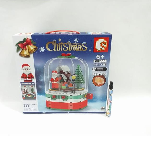 ¦* Mainan Brick Sembo Block 601090 Christmas Snow Globe with Santa Claus ☚