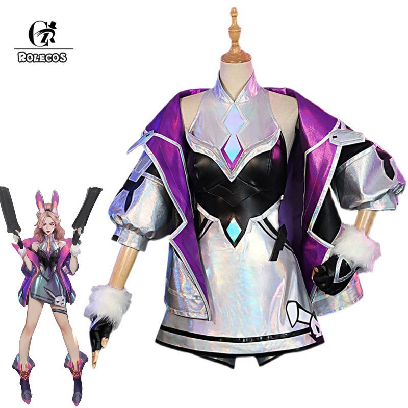 LOL Battle Bunny Miss Fortune Cosplay Costume Game LOL Cosplay Costume Sexy Women Dress Stocking Ful