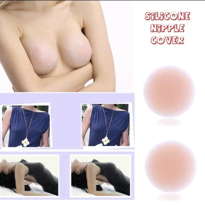 Silicone Nipple Cover Pad Penutup Pelindung Puting Bulat Bra Tempel