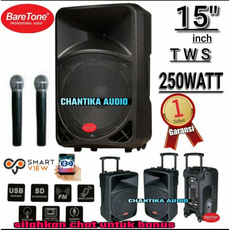 Speaker aktif Portable Meeting Wireless Original Baretone 1515 bwr 15 inch bluetooth 15bwr 15 bwr bt