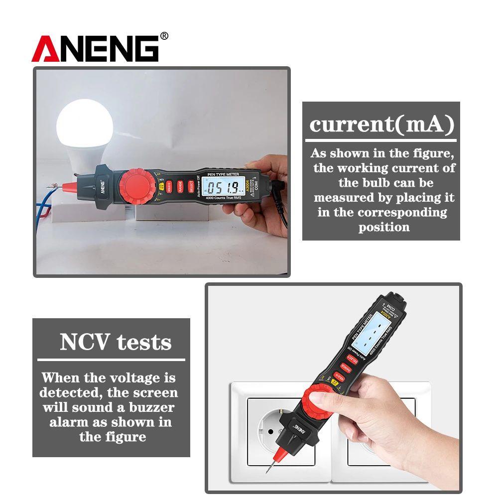 Solighter Multimeter Digital Dengan Non Kontak 4000jumlah Dioda Continuity Tester Tool Profesional Smart Meter