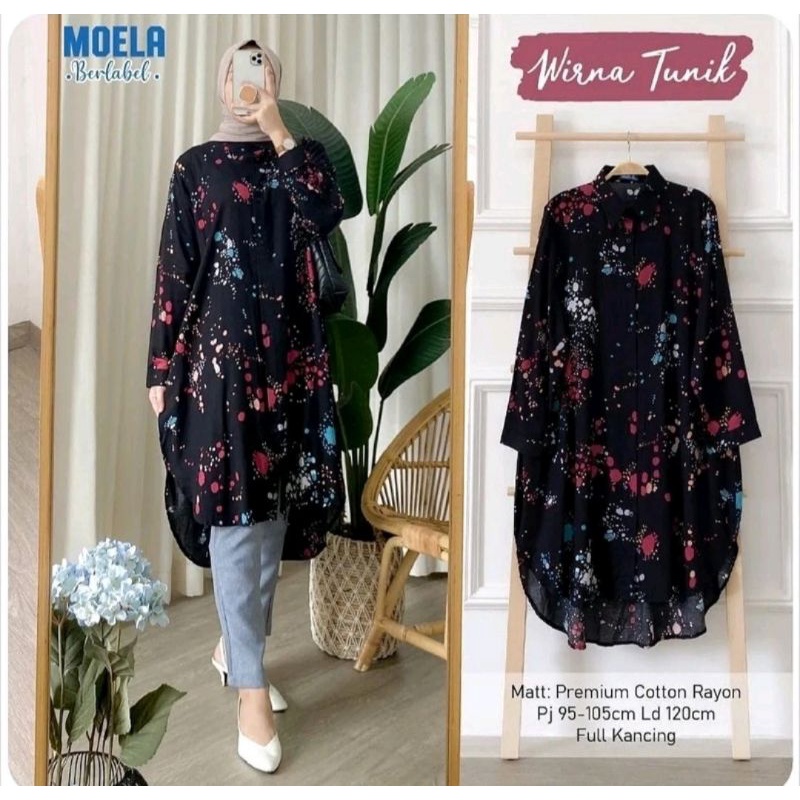 TUNIK URAGIRI /  TUNIK MOTIF FLORAL RAYON VISCOSE BUSUI FRIENDLY