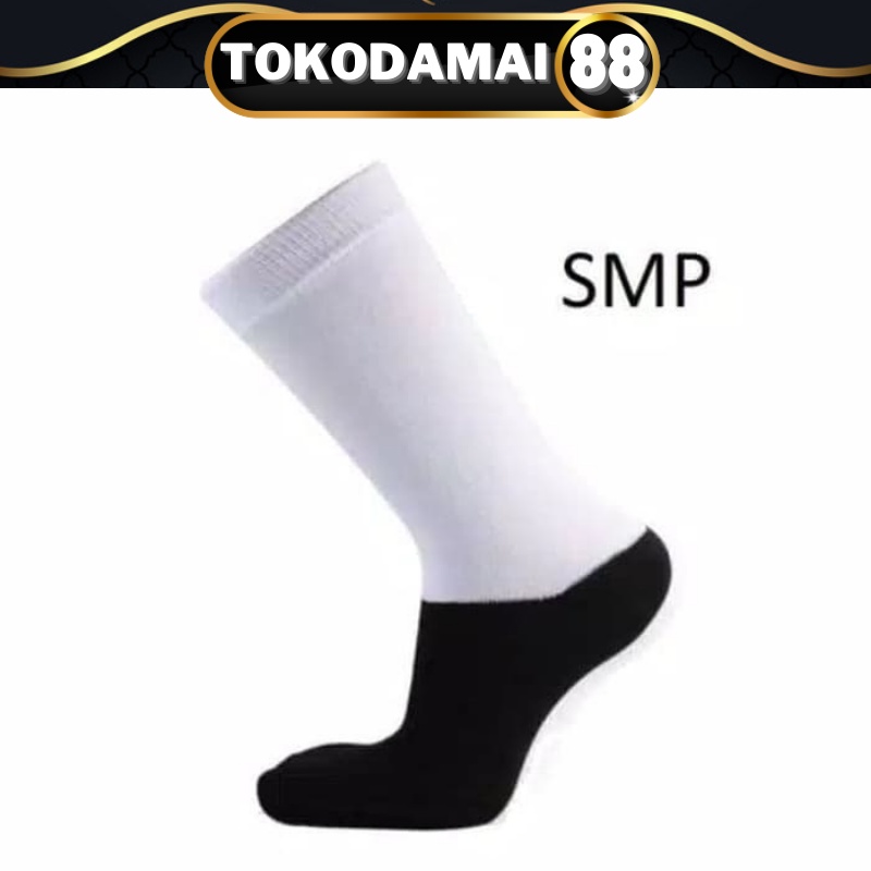 Kaos kaki Sekolah SD SMP SMA Socks Back To School Spandex Hitam Putih Polos