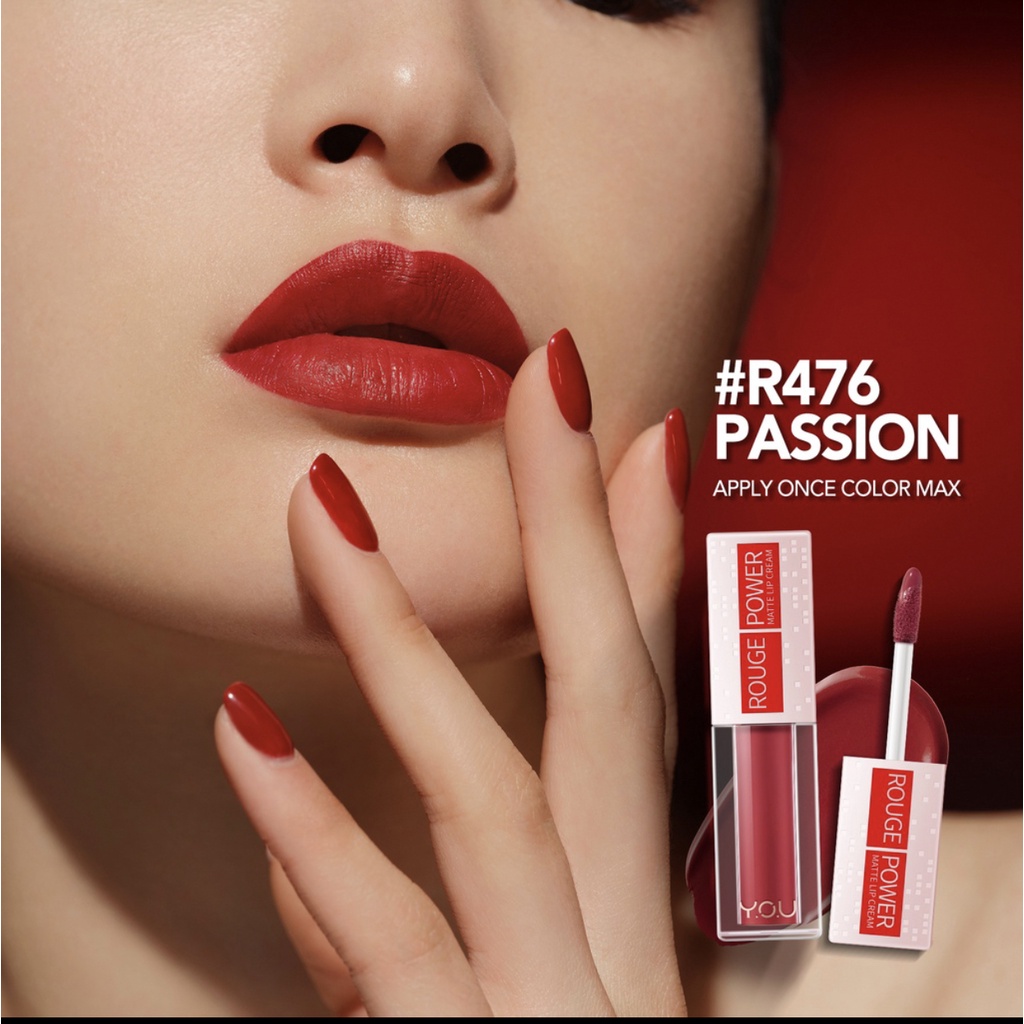 YOU Rouge Power Matte Lip Cream Matte Finish, Tahan Lama, Nourishing, with Manuka Honey