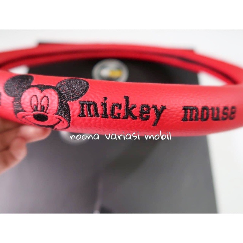 cover stir mobil karakter mcky MBTECH full merah sarung stir mobil innova veloz xenia fortuner