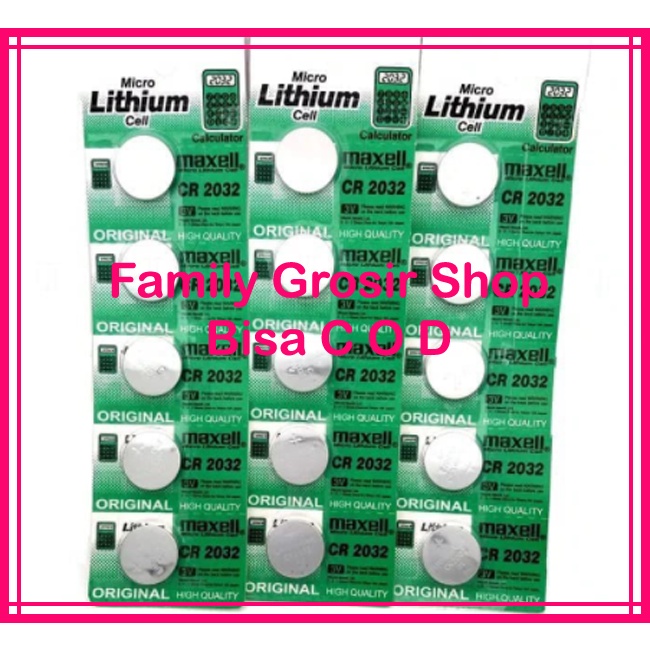 BATERAI LITHIUM CR 2032 BATTERY BATEREI KANCING CR2032 KALKULATOR JAM TANGAN COIN KOIN 3V