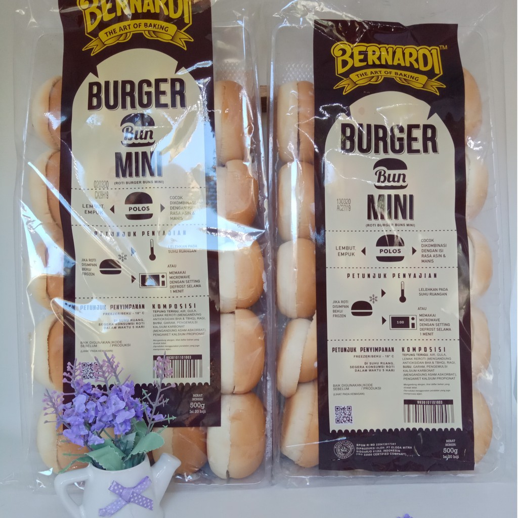 Roti Burger Bun Mini Polos Isi 20 Pcs