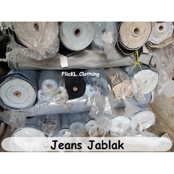 Bahan Kain Jeans Denim Jablak Grade A B C Stretch Non Stretch Badjatex Bratatex Tyfountex Malaka Sak