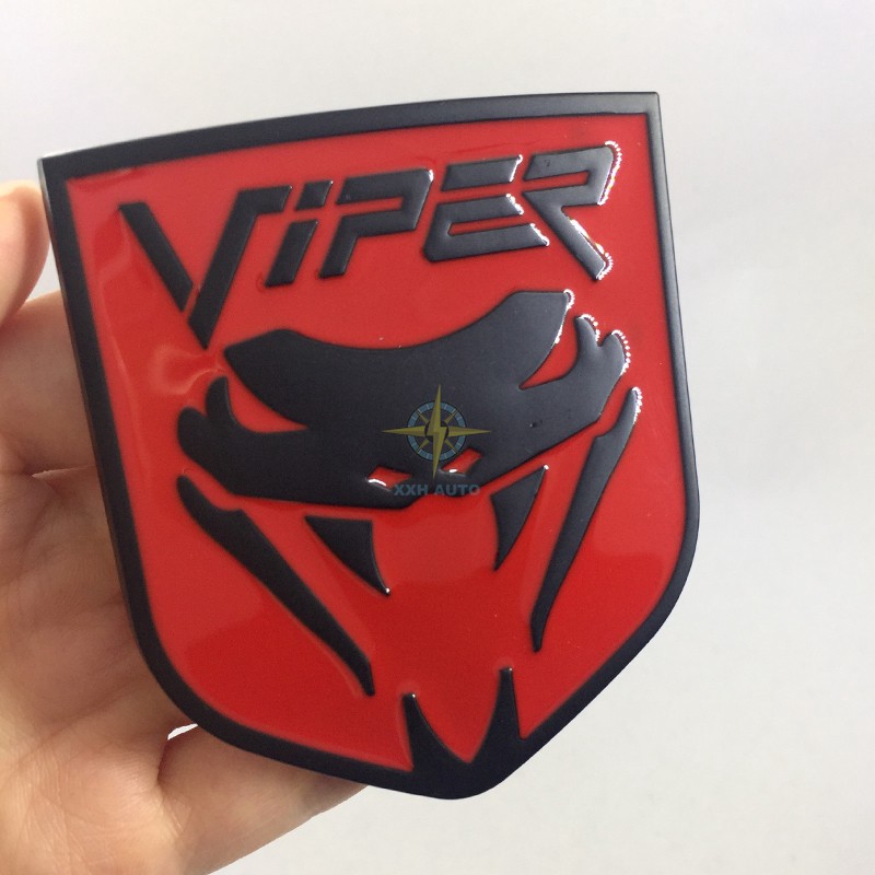 1Pc Stiker Emblem Logo Viper Cobra Ular Bahan Metal untuk Mobil Ford Mustang