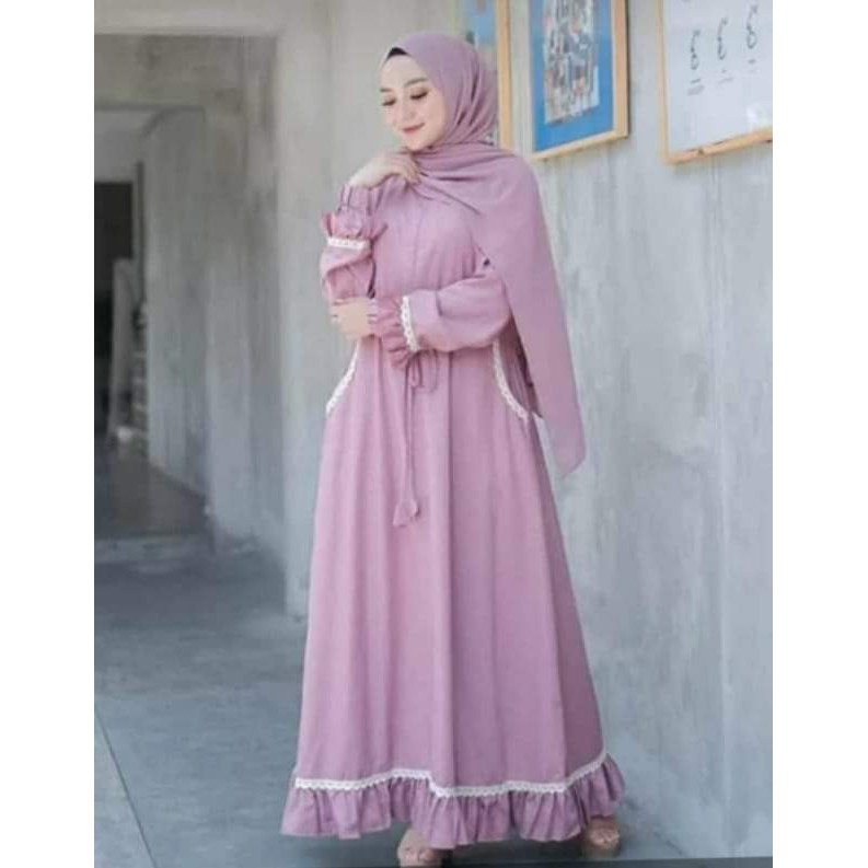 Gamis Heisya M, L, XL, Ity crepe Basic