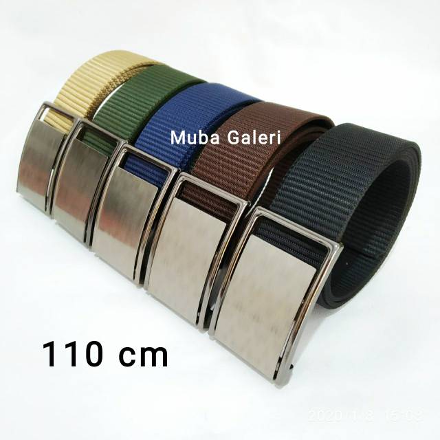 IKAT PINGGANG PRIA SABUK GESPER BELT NYLON KEPALA STAINLESS