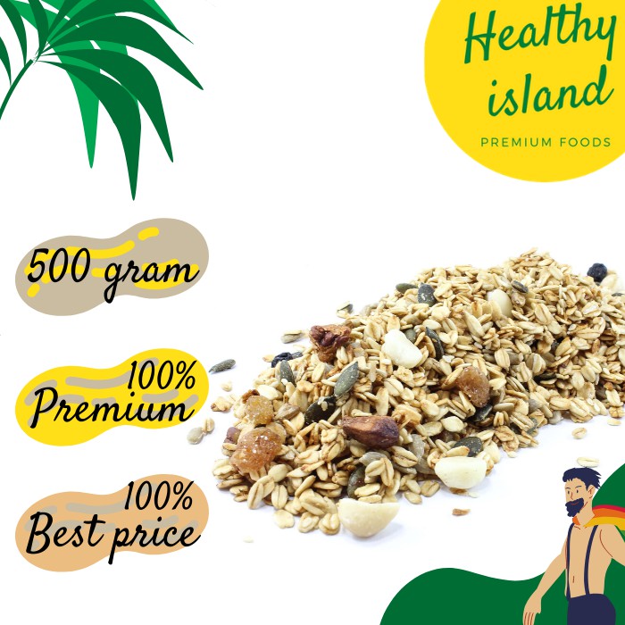 

Muesli Mix - 500gr - Australian Rolled Oat, Cashew, Pumpkin Seed, Raisin, Sunfolower Seed